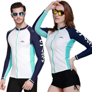 Sbart Kemeja Renang Lengan Panjang Pria, Rompi Rash Cepat Kering UPF50 + Rush Penjaga Rashguard