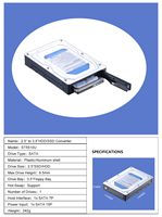 Nouveaux produits en direct chauds 2.5 "à 3.5" boîtier de convertisseur SATA boîtier en aluminium Interface USB prend en charge le stockage de serveur HDD/SSD 2.5"