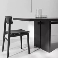 Table à manger en bois massif noir DISHI Nordic, table longue simple en bois, table de conférence, bureau, table de travail, table basse de salon