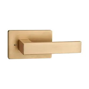 Standar tinggi Matt hitam seng logam campuran tuas bulat pegangan pintu desain pegangan untuk pintu kayu
