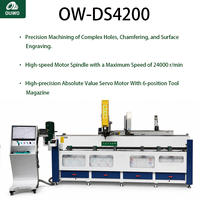 Mesin Pembuat Jendela dan Pintu Aluminium CNC Servo Driven OUWO 380V Bersertifikasi CE 4200MM dengan Tool Magazine dan Tool Setter