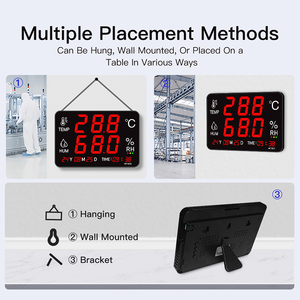 <span class=keywords><strong>New</strong></span> treo tường Màn hình LED hiển thị kỹ thuật số Nhiệt kế ẩm kế nhiệt độ độ ẩm <span class=keywords><strong>Meter</strong></span> với đồng hồ báo thức USB - Product Image 6