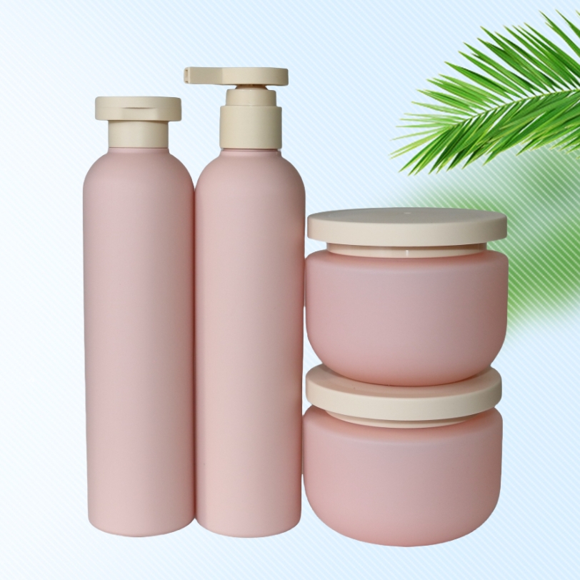 Set bottiglia e barattolo rosa