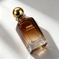 Lot de flacons en verre personnalisés de 50 ml pour Eau de Parfum, vides et rechargeables, atomiseur de parfum marron avec bouchon à vis et impression sérigraphiée