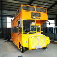 Usine de Chine Camion de nourriture à bas prix Café de crème glacée Vente de fast-food Bus londonien à deux étages
