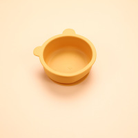 Bol à dîner personnalisé en silicone sans BPA pour enfants conception d'ours de dessin animé mignon vaisselle complémentaire résistante aux chutes pour bébés