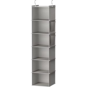 Hanging Closet Organizer 6 <b>Shelf</b> Light Grey Storage <b>Shelves</b> For Behind Door Use - Product Image 1