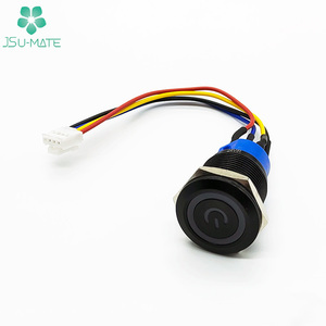 Custom Black Shell Metal Momentary Latching LED Power <strong>Button</strong> Pushbutton <strong>Switches</strong> On/Off Cable <strong>Push</strong> <strong>Button</strong> <strong>Switch</strong> - Product Image 5