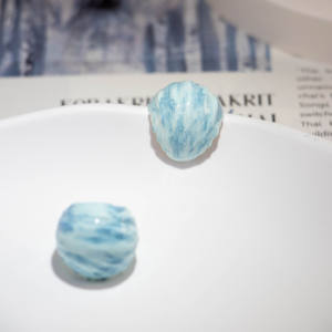 Pendientes de Borla con Piedras Preciosas Reales de Plata con Baño de Rodio y Piedra Lunar Azul Ovalada, Estilo Bohemio, Certificados - Product Image 2