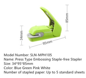 1pc Agrafeuse manuelle sans agrafes Grande presse créative <span class=keywords><strong>Pince</strong></span> <span class=keywords><strong>à</strong></span> gaufrer Agrafeuse de bureau Papeterie sûre et facile <span class=keywords><strong>à</strong></span> utiliser - Product Image 5