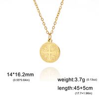 Collier avec pendentif croix de Jérusalem vintage Myshape pour femmes, en acier inoxydable, bijoux religieux chrétiens catholiques, plaqué or, amulette