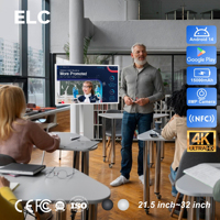 Pantalla Inteligente Portátil Interactiva de 32 Pulgadas, 4K UHD, Android 14, Monitor Táctil Móvil con Ruedas para Educación, Aula y Jardín de Niños
