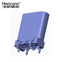 Connecteur femelle USB 3.1 TYPE C 24P vertical SMT H=6.5, substitut HRS CX80B1-24P
