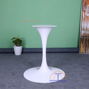 Base de mesa redonda moderna de tulipán, pata de acero de Metal grande en blanco y negro para restaurantes, hoteles, sala de estar al aire libre, apartamentos, parques - Product Image 4