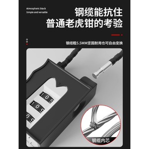 Candado de combinación Zhan Han M-03 negro de 3 dígitos para equipaje, candado de seguridad para viajes con cable - Product Image 5