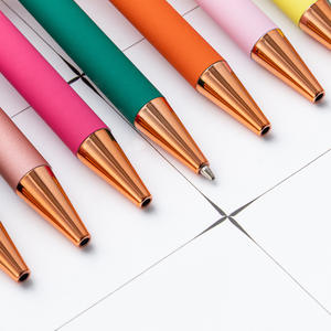 Stylo bille en métal personnalisé avec logo en caoutchouc pour la promotion, la papeterie, le bureau, l'école, les cadeaux - Product Image 4