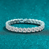 Gelang Kupu-kupu Moissanite Berlian Asli Perak 925 Emerald Marquise Cut Berkilau Warna D VVS1 Lulus Uji