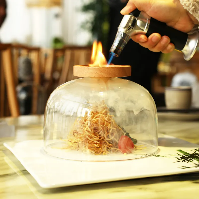מסעדה מולקולרי בישול כלי שולחן חום עמיד עשן כיסוי גורמה מזון כיסוי מעושן זכוכית כיפה
