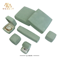 Webest Boîte à boucles d'oreilles en velours vert Coffret pour colliers de mariage Boîtes à bijoux en velours de luxe