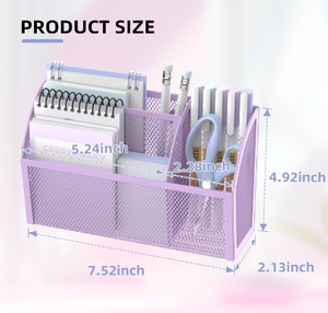Magnetic Pencil Holder 3 Grid Mesh <b>Shelf</b> for Whiteboard Refrigerator Locker Organizer for Home School Office - Product Image 2