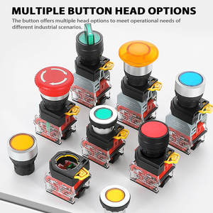 Bouton-poussoir lumineux rouge champignon LA36-MD 22MM 12V AC/DC 24V 1NO 1NC Commande Démarrage/Arrêt 10A Alimentation YIJIA - Product Image 2