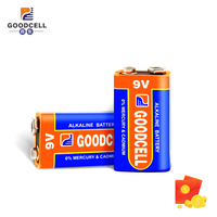 Baterai Alkali Persegi Panjang GOODCELL 9V 6LR61 Tahan Lama untuk Gitar Pedal Nirkabel, Multimeter Digital, Mainan, Peralatan Rumah Tangga