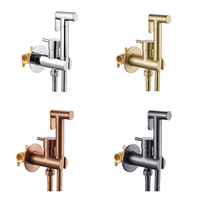 Ensemble pulvérisateur de bidet mural en laiton brossé or rose moderne et écologique avec garantie d'un an pour toilettes et salle de bain