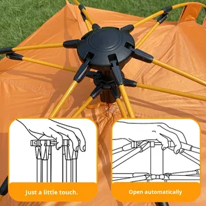 Tente de camping automatique monocouche pour l'extérieur, idéale pour les sorties familiales printanières, à ouverture rapide, protection solaire avec tissu en maille Oxford - Product Image 5