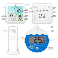 Thermomètre numérique intérieur/extérieur, hygromètre, station météo avec capteur sans fil et affichage de la température de la piscine