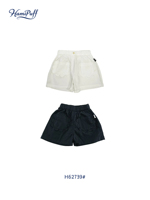 Shorts amples à taille élastique avec poches festonnées pour bébés, décontractés avec boutons décoratifs, pour garçons et filles, été