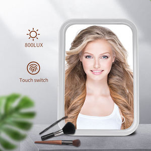 CFキックスタンド付き3色調光化粧鏡、携帯用バニティミラー、タッチスクリーンLEDライト付きメイクアップミラー - Product Image 4