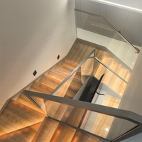 Escalier intérieur personnalisé moderne à double rampe conception lisse droite pour Villa caractéristiques décoratives élégantes
