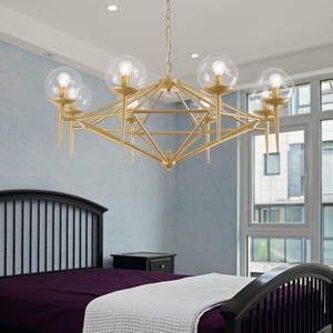 Moderna uplight luce del pendente in oro agnes di vetro di rame lampadario a soffitto - Product Image 3