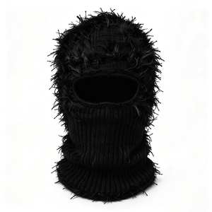 Pasamontañas de punto desgastado con un orificio, máscara de esquí de acrílico, cálido para invierno, estilo urbano - Product Image 5