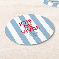 Sous-verre élégant en papier absorbant jetable avec logo personnalisé pour la décoration de table de mariage