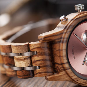 Personalizado bajo moq Dropshipping regalo de Navidad entrega rápida Japón movimiento Original clásico al por mayor cuarzo madera reloj de <span class=keywords><strong>mujer</strong></span> - Product Image 6