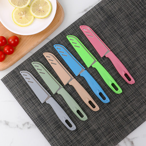 Ensemble de couteaux à fruits en acier inoxydable, 6 pièces, couteau de cuisine polyvalent pour peler et couper les fruits avec des poignées colorées - Product Image 1