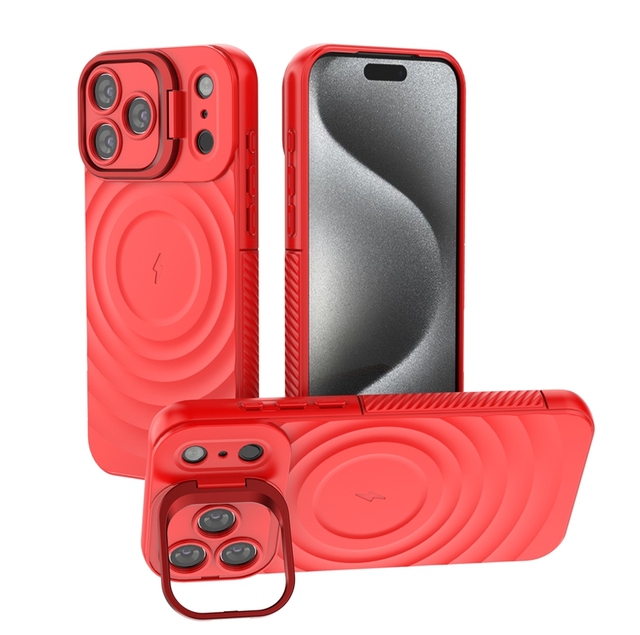 with Magnetic Camera Kickstand Holder Protective Case Soft TPU Silicone Mobile Phone Case for iPhone 17 Pro Max 17 Air 17Pro