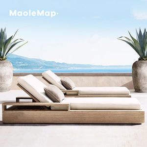 Sillas de jardín patio chaise lounge sofá al aire libre tumbona muebles de piscina cama de playa salón de jardín restaurante <span class=keywords><strong>mesa</strong></span> de café de teca - Product Image 3