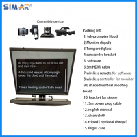 Kit Teleprompter 20 Inch Autocue Prompter Beamsplitter Kaca Temper Anti Pecah Monitor Lipat Otomatis dengan Tripod untuk Studio