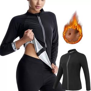 Traje de Sauna <span class=keywords><strong>2</strong></span> en <span class=keywords><strong>1</strong></span> de Alta Calidad 2025, Leggings Adelgazantes para Mujer, Quemador de Grasa, Top de Manga Larga, Moldeador Corporal, Traje de Yoga para Fitness - Product Image 3