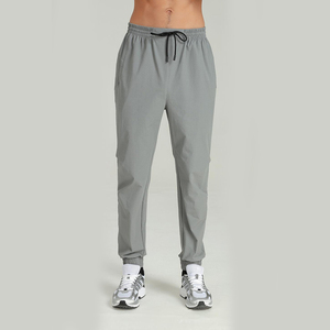 <b>Mens</b> High Quality Straight Solid Nylon Pants Custom Logo Casual Outdoor Wear Cool Daily <b>Trousers</b> Mid-<b>Elastic</b> Waist Flat Front - Product Image 2