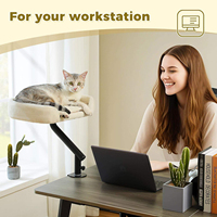 Hamac de bureau rotatif à 360° pour chat, réglable en hauteur, moderne et luxueux, avec housse amovible et lavable pour petit chat
