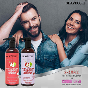Shampooing et après-shampoing clarifiant et détoxifiant à la biotine, kératine, caféine, huile de ricin, huile d'argan, vinaigre de cidre de pomme pour tous types de cheveux - Product Image 6