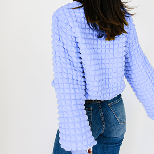 2024 Mới Giản Dị Kiểm Tra Bánh Mì Rãnh Vải Của Phụ Nữ Dài Tay Thời Trang Màu Trắng Áo Sơ Mi Lỏng Lẻo Của Phụ Nữ Hàng Đầu - Product Image 3