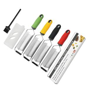 Aksesoris dapur, 2-in-1 kawat baja tahan karat multifungsi serut keju buah sayuran portabel penekan bawang putih - Product Image 1