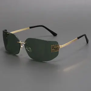 Женские Квадратные Солнцезащитные очки в металлической оправе