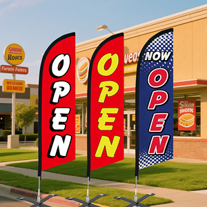 Individuelle Unternehmens-Werbefahne für den Außenbereich: Digital Bedruckter Polyester-Swooper-Strandflaggenmast, Werbebanner und „Jetzt Geöffnet“-Flaggen - Product Image 4