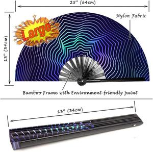 Hot Sale Custom Logo Foldable 33cm Fabric Bamboo <b>Hand</b> <b>Fan</b> Folk Art Style Carved Painted Decoration Love Souvenir Folding <b>Fan</b> - Product Image 2