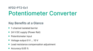 Nouvelle barrière de sécurité P+F d'origine KFD2-PT2-Ex1, convertisseur de potentiomètre, alimentation 24V, 1 canal isolé - Product Image 3